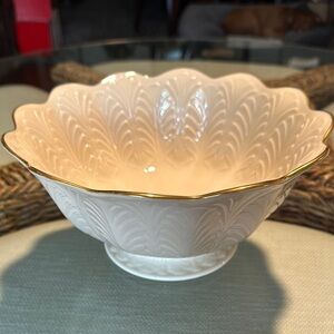 Lenox Elegant Cream Porcelain Decorative Bowl.